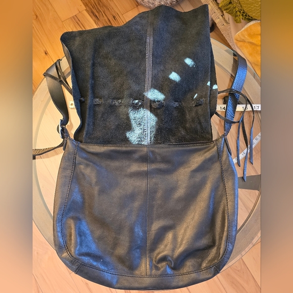 Leather Large Crossbody with Fringe Detail - Picture 2 of 5